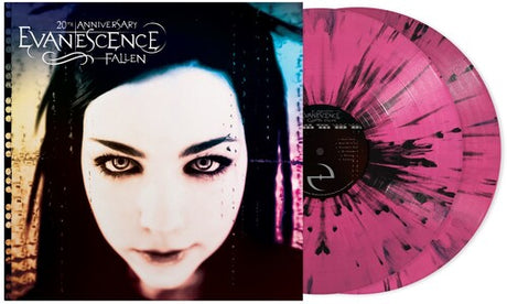 Evanescence - Fallen album cover and 2LP Pink & Black marble vinyl. 