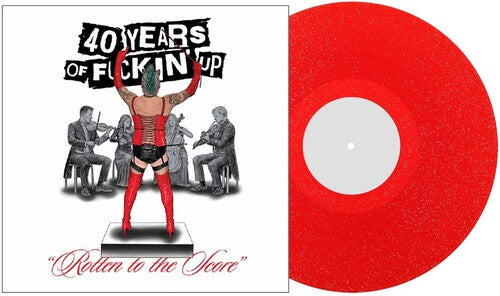 Fat Mike - 40 Years of F***in' Up: Rotten to the Score album cover and red vinyl. 
