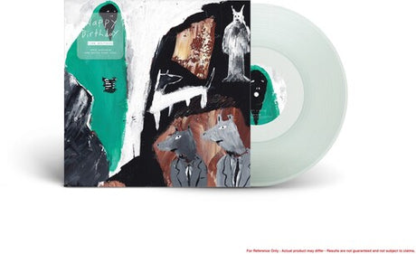 Finn Wolfhard - Happy Birthday album cover and coke bottle clear vinyl. 