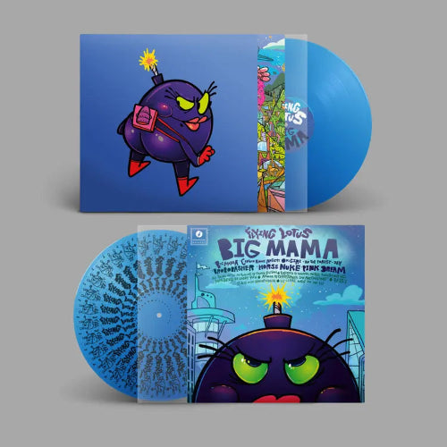 Flying Lotus - Big Mama album cover and blue vinyl
