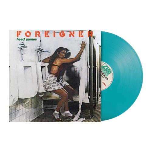 Foreigner - Head Games album cover and blue vinyl. 