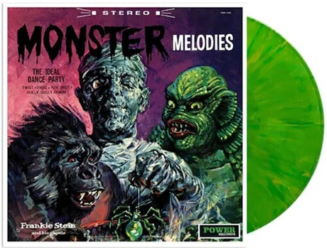 Frankie Stein & His Ghouls - Monster Melodies album cover and green vinyl. 