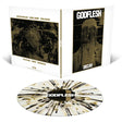 Godflesh - Decay album cover and clear with gold and black splatter vinyl. 