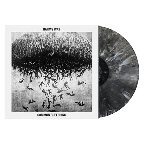 Harms Way - Common Suffering album cover and black & grey marble vinyl. 