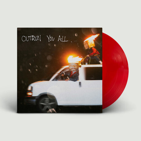 House of Protection - Outrun You All album cover and red vinyl. 