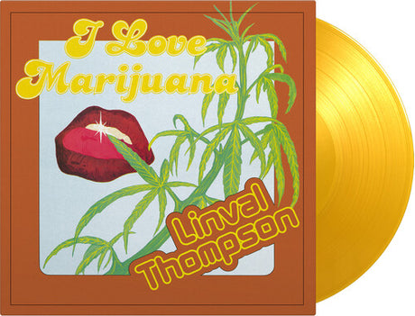 Linval Thompson - I Love Marijuana album cover and yellow vinyl. 