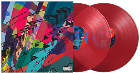 Kid Cudi - INSANO album cover and 2 translucent red vinyl. 
