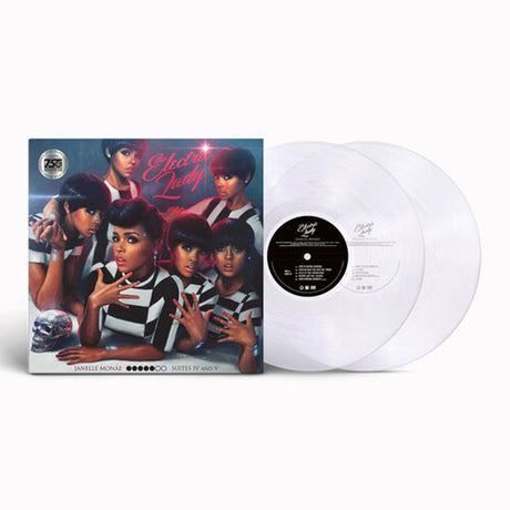 Janelle Monae - The Electric Lady album cover and 2 clear vinyl. 