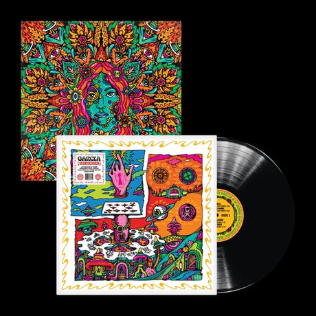 Jerry Garcia & LP Giobbi - Garcia (Remixed) album cover, insert, and black vinyl. 