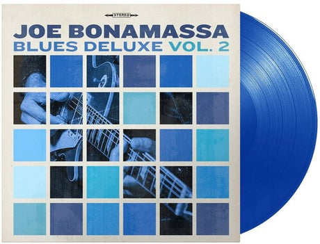 Joe Bonamassa - Blues Deluxe Vol. 2 album cover and blue vinyl. 