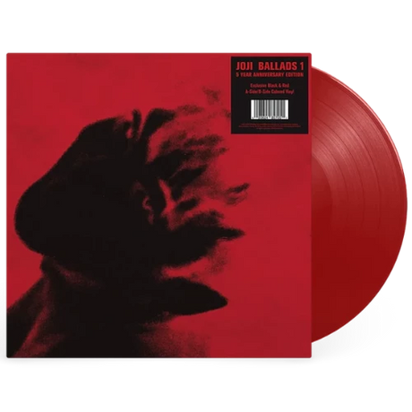 Joji - Ballads 1 album cover and translucent red vinyl. 
