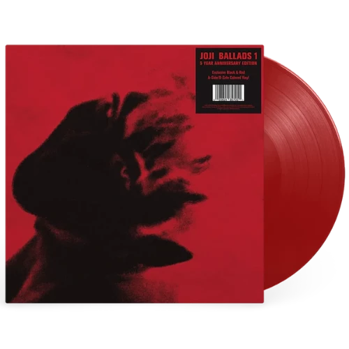 Joji - Ballads 1 album cover and translucent red vinyl. 