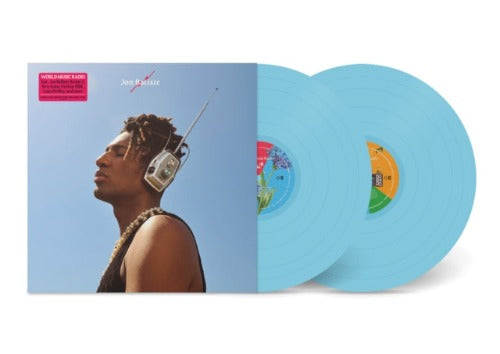 Jon Batiste - World Music Radio album cover and baby blue 2LP. 