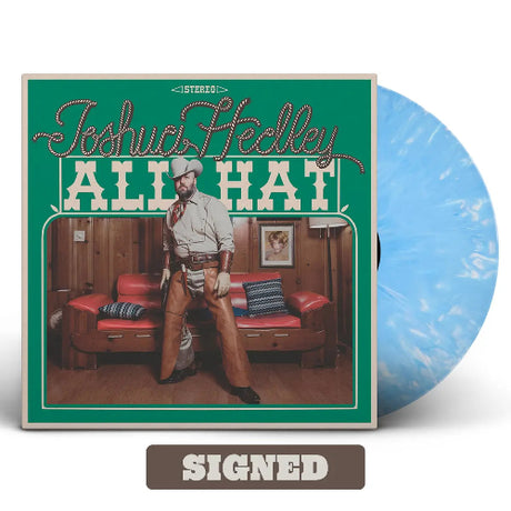 Joshua Hedley - All Hat album cover and blue vinyl. 