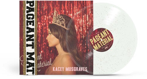 Kacey Musgraves - Pageant Material album cover and clear w/ gold glitter vinyl. 