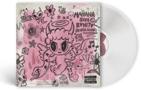 Karol G - Manana Sera Bonito (bichota season) album cover, shown with clear colored vinyl record