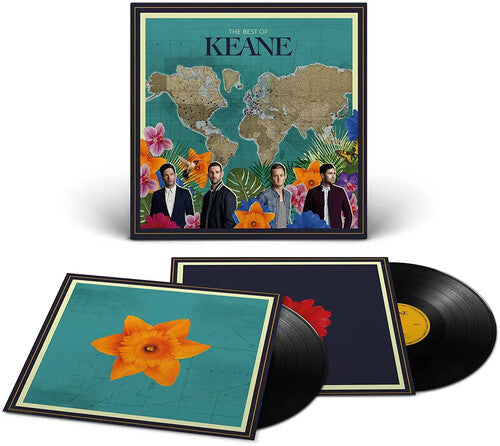 Keane Best Of album cover and black vinyl records