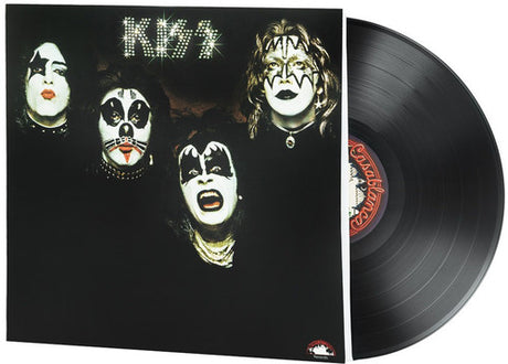 Kiss - Kiss album cover and black vinyl. 