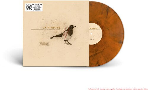 La Dispute - Somewhere at the Bottom of the River Between Vega and Altair album cover and orange with black smoke vinyl. 