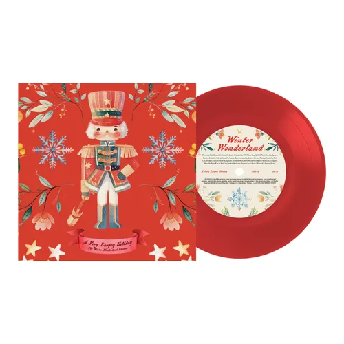 A Very Laufey Holiday: Winter Wonderland Edition album cover shown with red 7 inch vinyl record