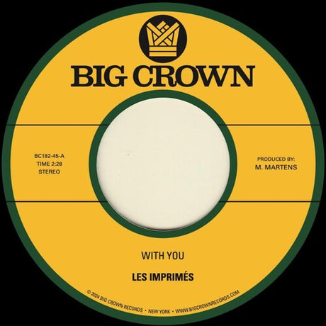 Les Imprimes - With You / Only Love 7" label. 