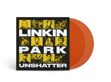 Linkin Park - Unshatter (Live In Sao Paulo) album cover and 2LP clear orange vinyl. 