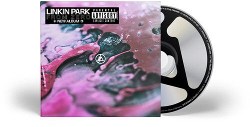 Linkin Park "From Zero" CD cover shown with black & white patterned CD