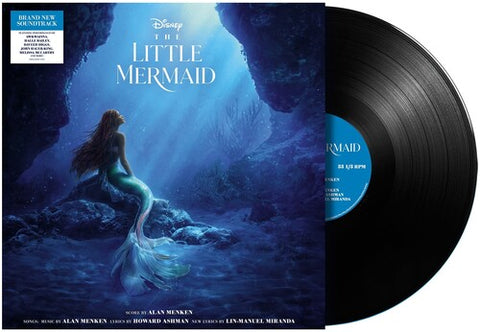 Various Artists - The Little Mermaid Live Action OST album cover and black vinyl. 