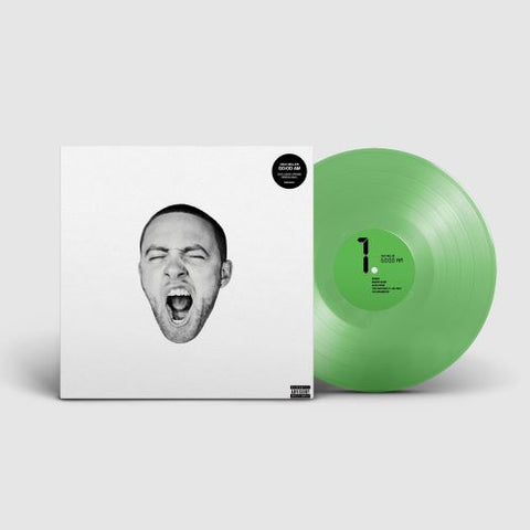 Mac Miller - Good AM album cover with Indie Exclusive Spring Green colored vinyl record