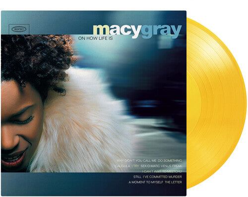Macy Gray - Macy Gray - On How Life Is album cover and yellow vinyl. 