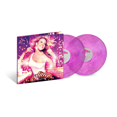 Mariah Carey - Glitter album cover and 2LP purple vinyl. 