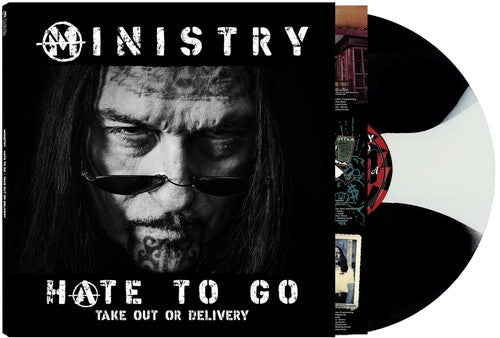 Ministry - Hate To Go: Take Out Or Delivery album cover and black & white vinyl