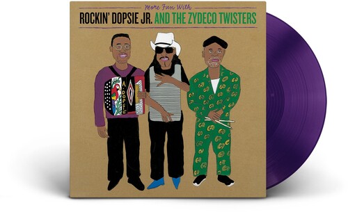 Rockin’ Dopsie Jr. & The Zydeco Twisters - More Fun with Rockin’ Dopsie Jr. & The Zydeco Twisters album cover and purple vinyl. 