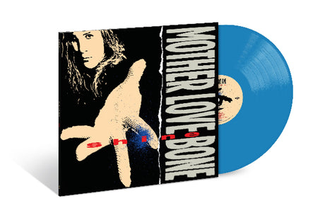 Mother Love Bone "Shine" album cover shown with a sky blue colored vinyl record