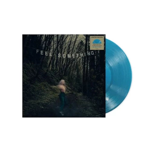 Movements - Feel Something album cover and blue vinyl. 