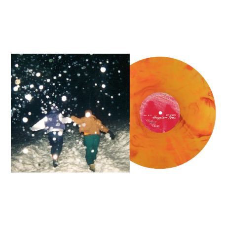 Movements - Happier Now album cover and orange swirl vinyl 