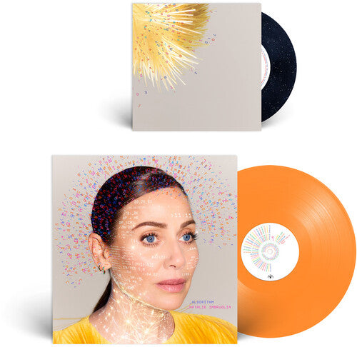 Natalia Imbruglia - Algorithm album cover with orange vinyl and black 7" vinyl