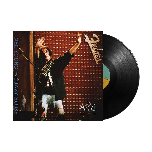 Neil Young and Crazy Horse "Arc" album cover shown with a black vinyl record