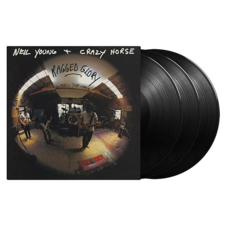 Neil Young & Crazy Horse "Ragged Glory" album cover shown with 3 black vinyl records