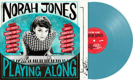 Norah Jones Playing Along album cover and turquoise vinyl record 
