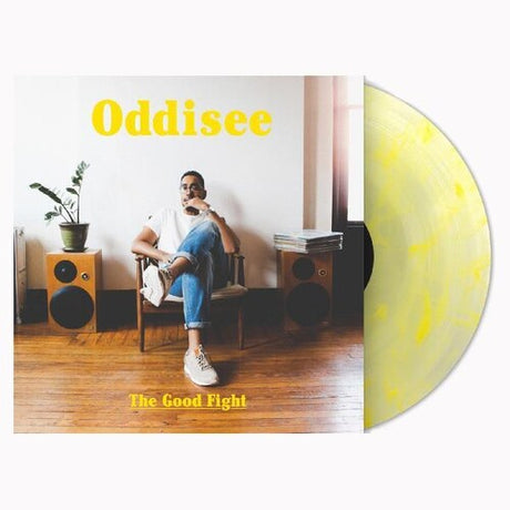 Oddisee - The Good Fight album cover and yellow vinyl. 