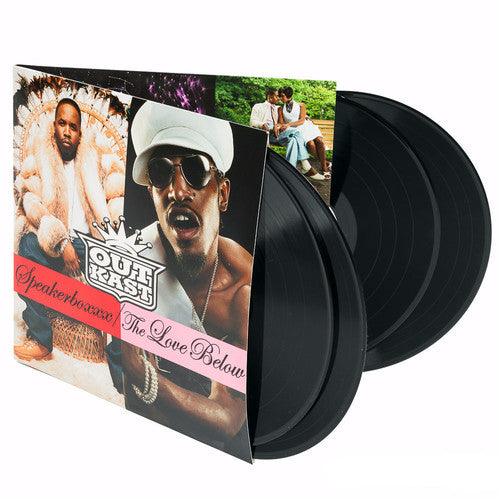 Outkast Speakerboxxx / The Love Below album cover and four vinyl records