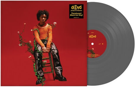 D4VD - Petals To Thomas album cover and translucent black ice vinyl. 