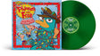 Phineas And Ferb: Holiday Favorites album cover and green vinyl. 