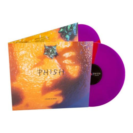 Phish - A Picture of Nectar album cover and 2LP purple and red split vinyl. 