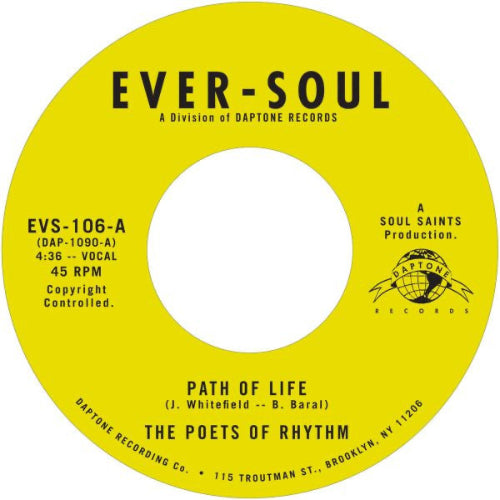 Poets of Rhythm - Path of Life 7" single. 