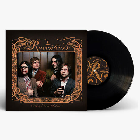 The Raconteurs - Broken Boy Soldiers album cover and black vinyl. 