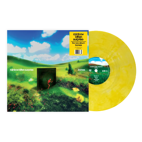 Rainbow Kitten Surprise - Bones album cover and banana yellow vinyl. 