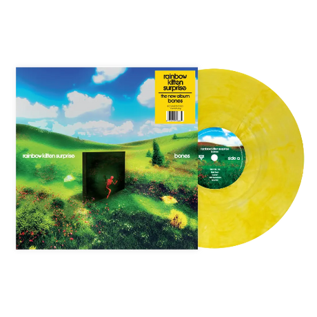 Rainbow Kitten Surprise - Bones album cover and banana yellow vinyl. 
