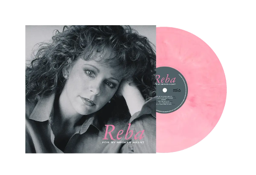 Reba McEntire - For My Broken Heart album cover and pink vinyl. 